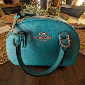 EUC COACH Teal Green mini crossbody